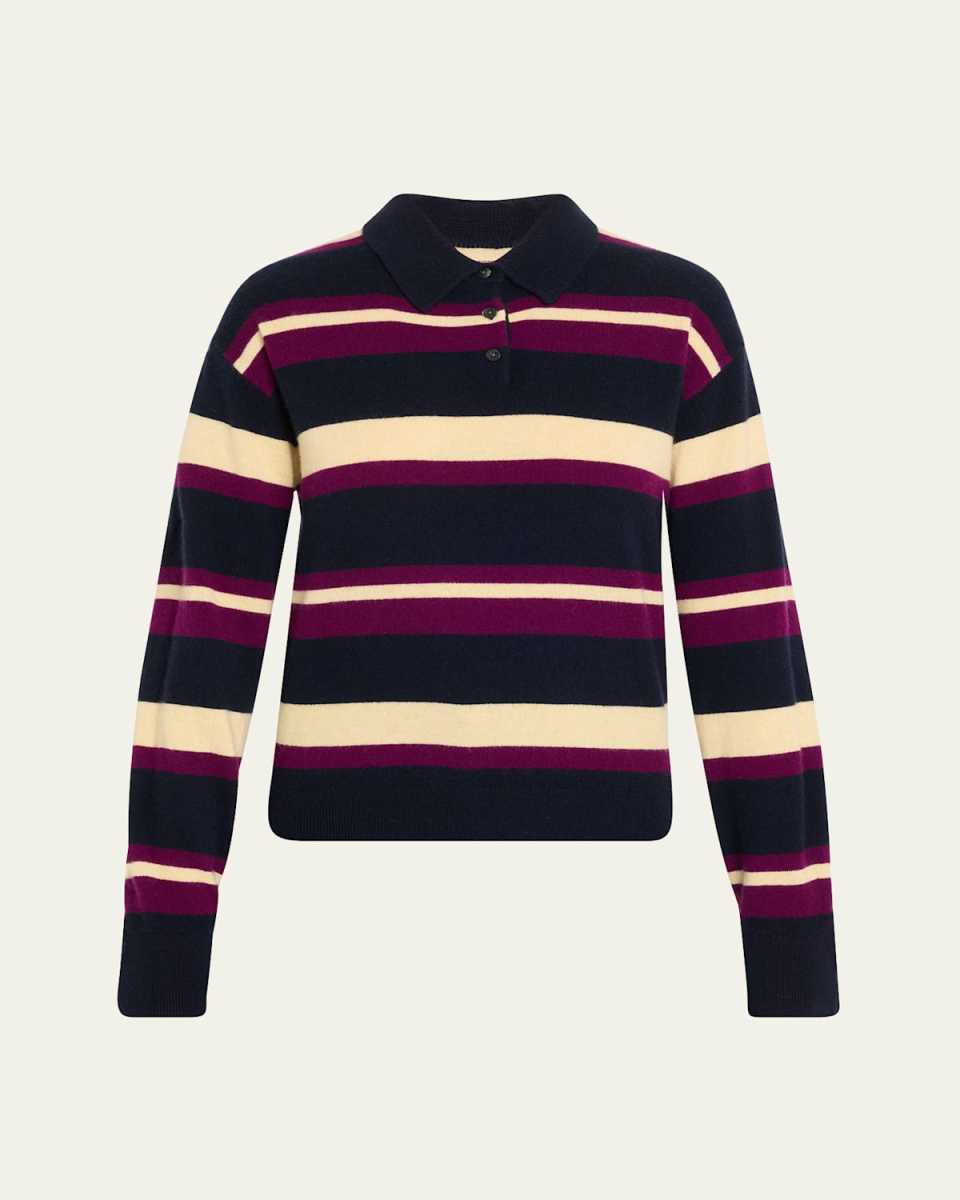 Collegiate Striped Cashmere Polo